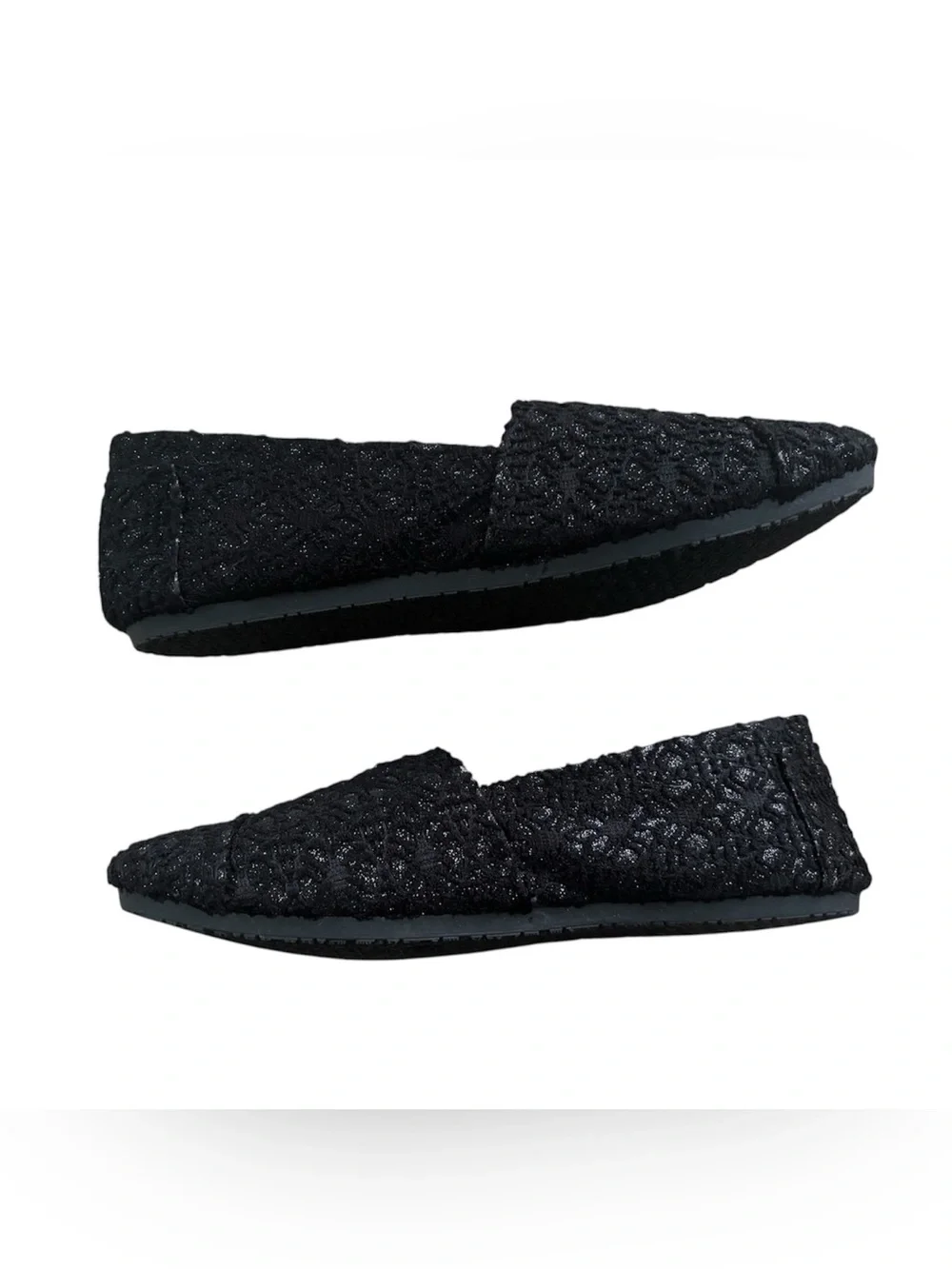 NWOT Black Sparkle Alpargata Flat Shoes – Women's Size 7